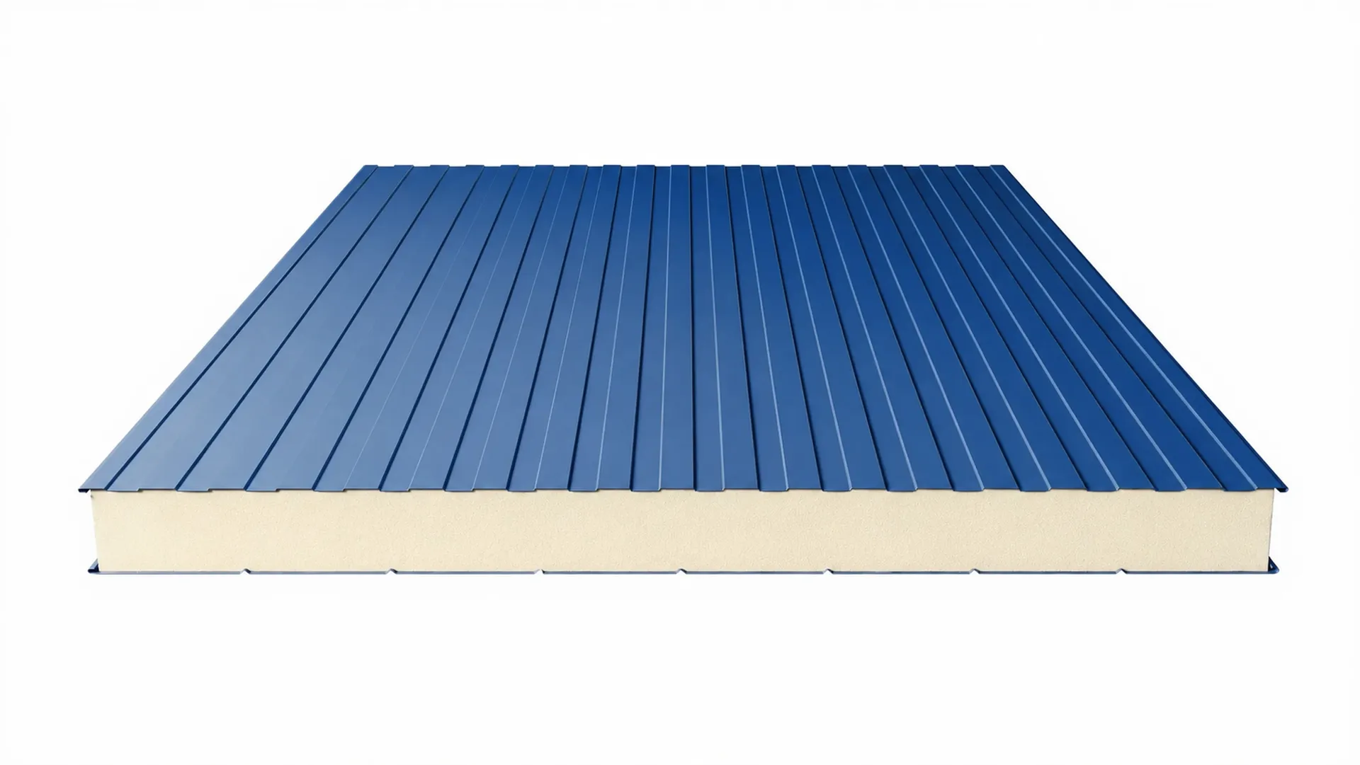 Стеновая сэндвич-панель PUR (пенополиуретан) 80 мм цвет RAL (полиэстер) верх 0,5 мм / низ 0,45 мм (ширина 1200 мм)